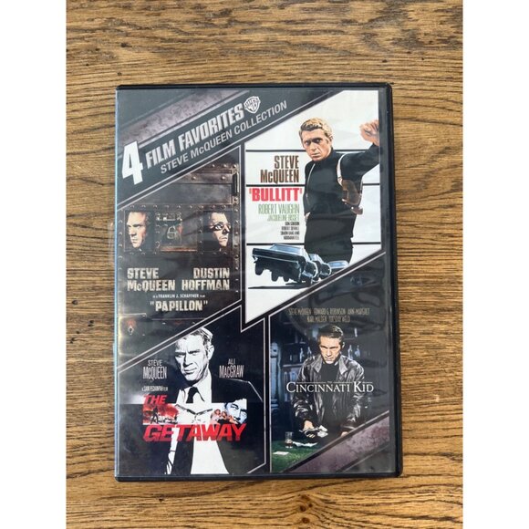 4 Film Favorites Steve McQueen Collection DVD Bullitt Papillon Pre-Owned - Picture 1 of 4